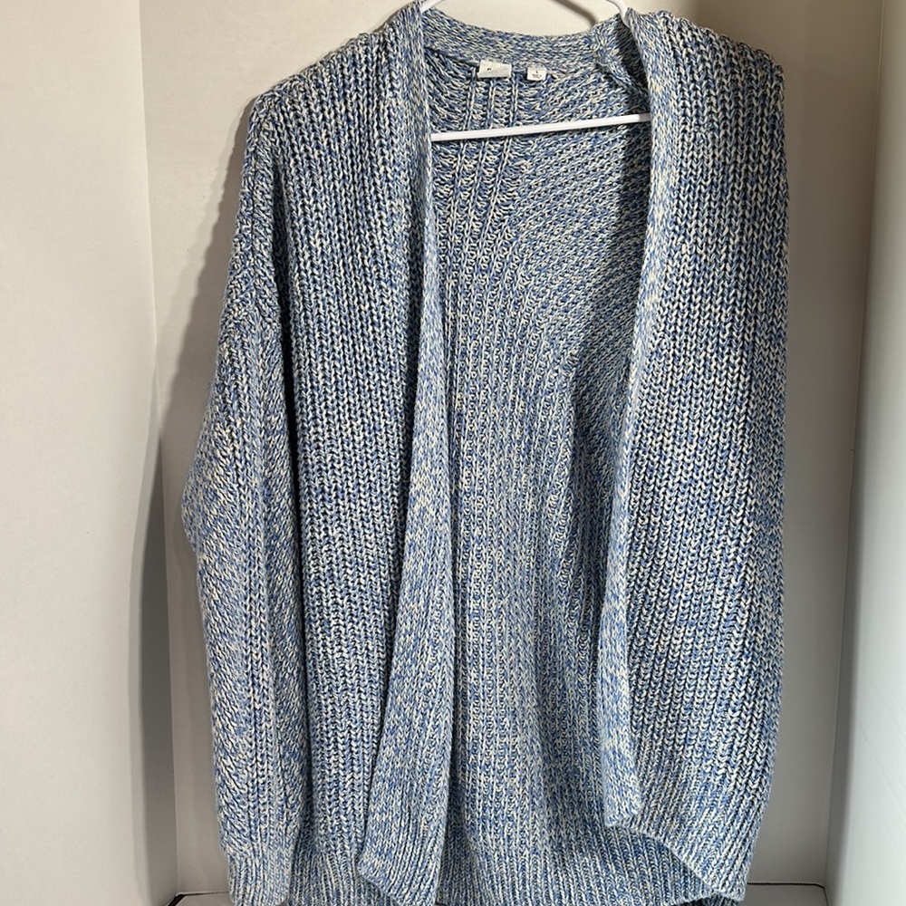 Gap chunky knit open front cardigan blue size large